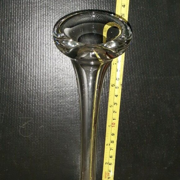 Swedish ASEDA Controlled Bubble Paperweight Base Clear Art Glass Vintage